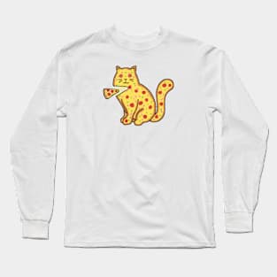 Pizza cat with a delicious slice Long Sleeve T-Shirt